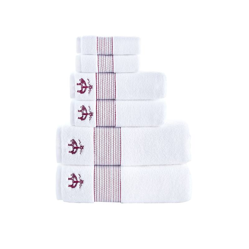 Brooks Brothers Rope Stripe Border 6 pcs Towel Set