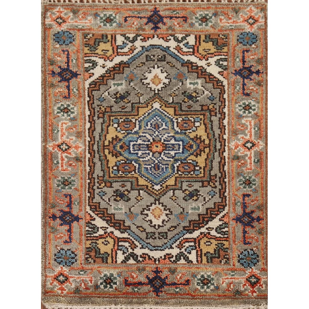 Gray Heriz Serapi Accent Rug Handmade Wool Carpet - 2'0" x 3'0"