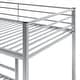 preview thumbnail 10 of 9, Silver Twin over Twin Size Metal Low Bunk Bed with Ladder and Fence for Kids' Bedroom
