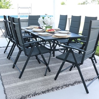 PURPLE LEAF Outdoor Patio Dining Set Folding Chairs And Table