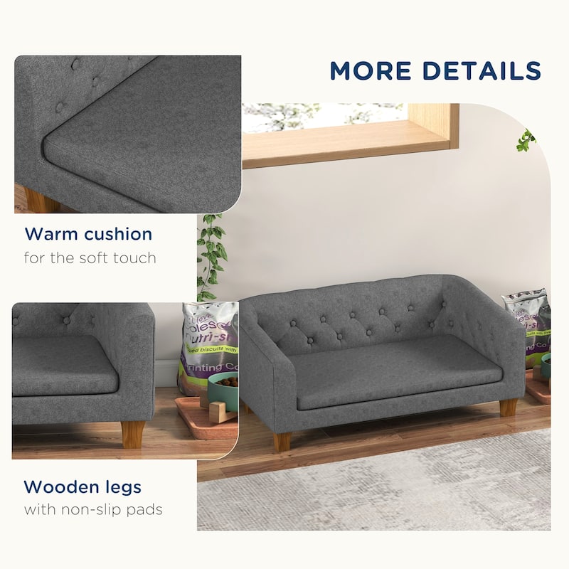 PawHut Raised Dog Sofa, Elevated Pet Sofa for Small Medium Dogs