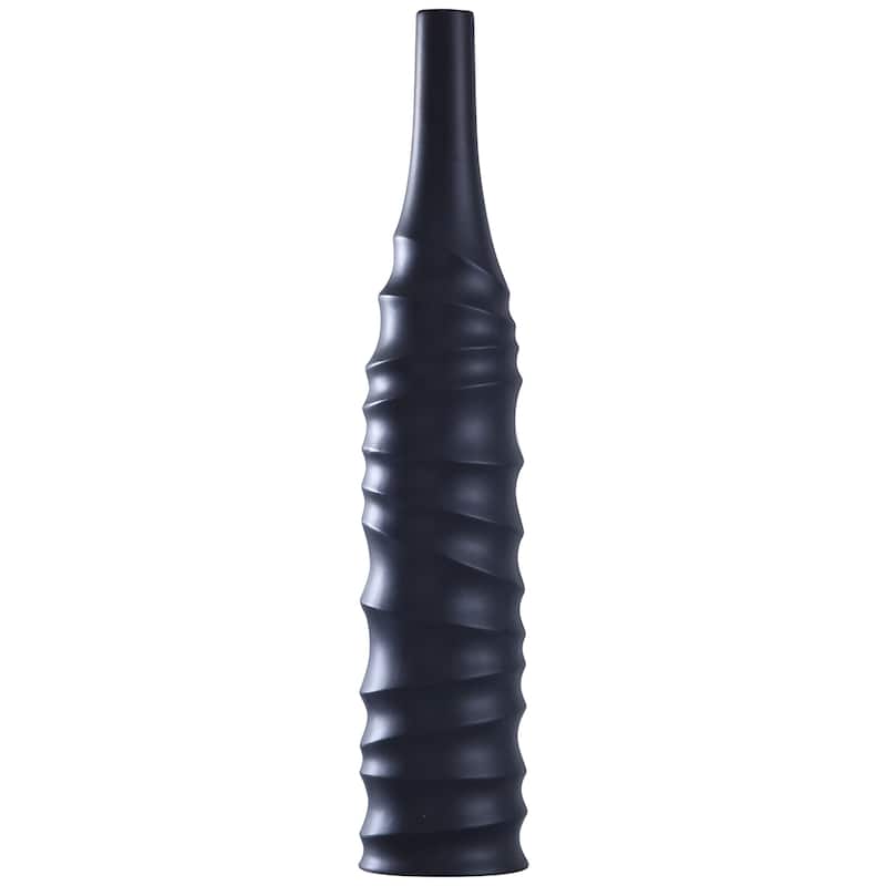 Harp & Finial Selena Matte Black Ceramics Vase - Small 24 inches