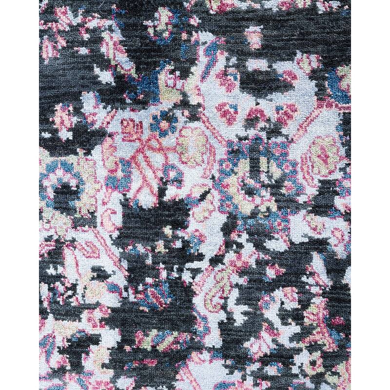 Ikat One-of-a-Kind Handmade Area Rug, Black - 9' 1" x 12' 1"