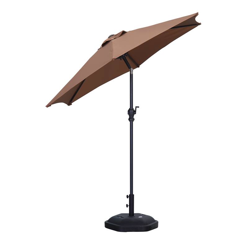 Ainfox 7.5ft Patio Umbrella Tilt Without Base Outdoor Hexagonal Umbrella
