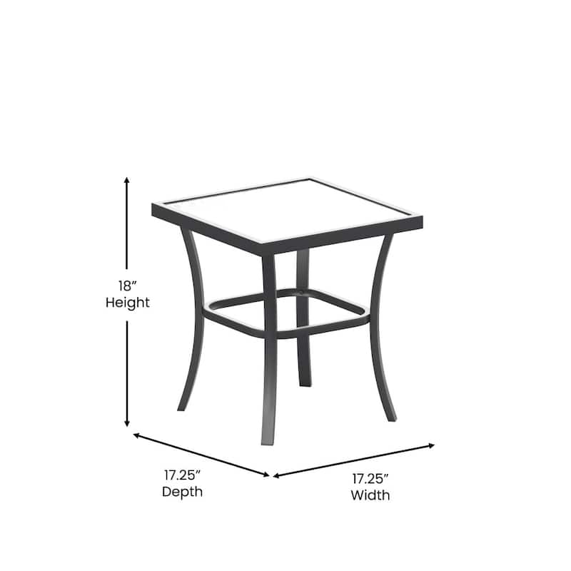 3 Piece All-Weather Rocking Chairs and Glass Top Table Bistro Set