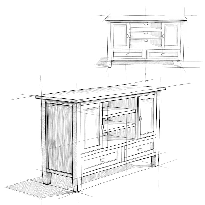 WYNDENHALL Norfolk Transitional TV Media Stand For TVs up to 50 inches