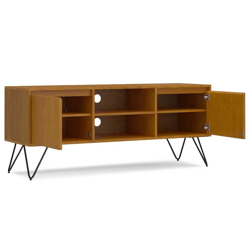 WYNDENHALL Moreno 60 inch Wide Industrial TV Media Stand For TVs up to 65 inches - 60"w x 18"d x 25" h