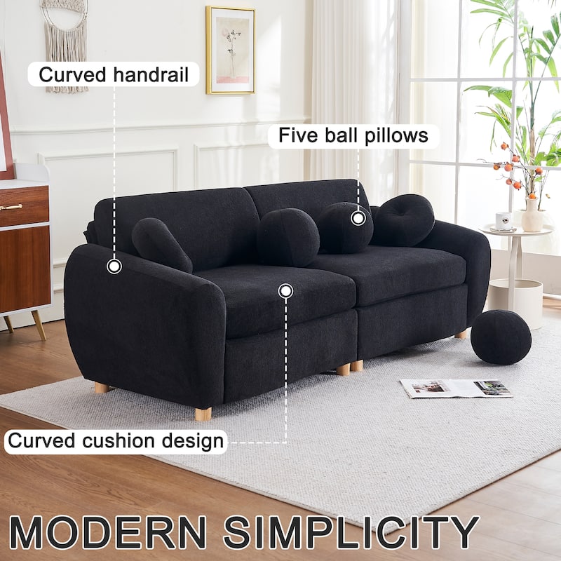 84"Modern Chenille Sofa Couch for Living Room