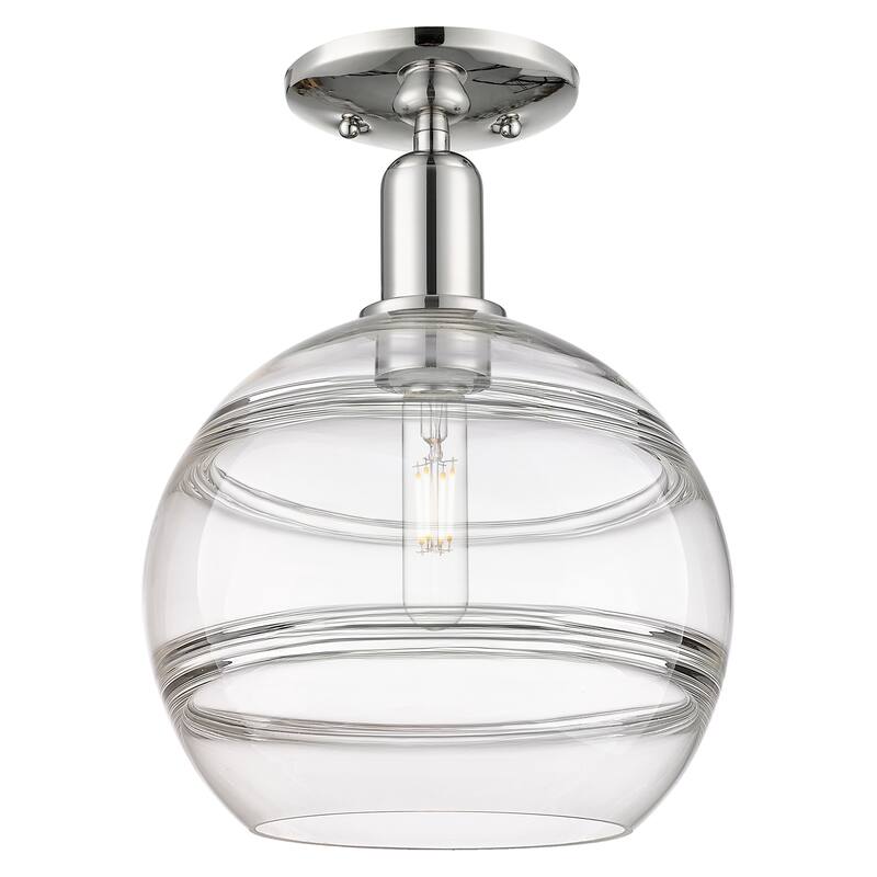 Innovations Lighting Endless Possibilities Arcadia - Rochester - 1 Light 10" Semi-Flush Mount - Clear/Polished Nickel