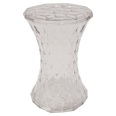 Plastic Side Table with a Diamond Pattern Design Clio Series