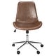 preview thumbnail 2 of 7, SAFAVIEH Fletcher Brown/Chrome Swivel Office Chair - 21.5" x 25.5" x 32.2"
