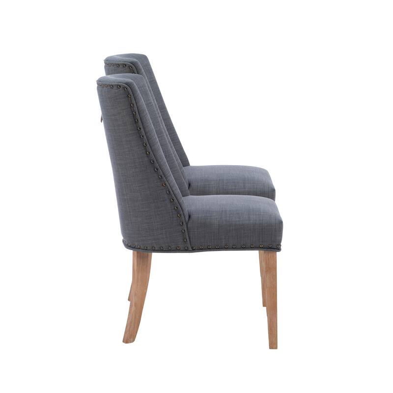 Linon Allard Modern Dining Chairs with Natural Legs (Set of 2)