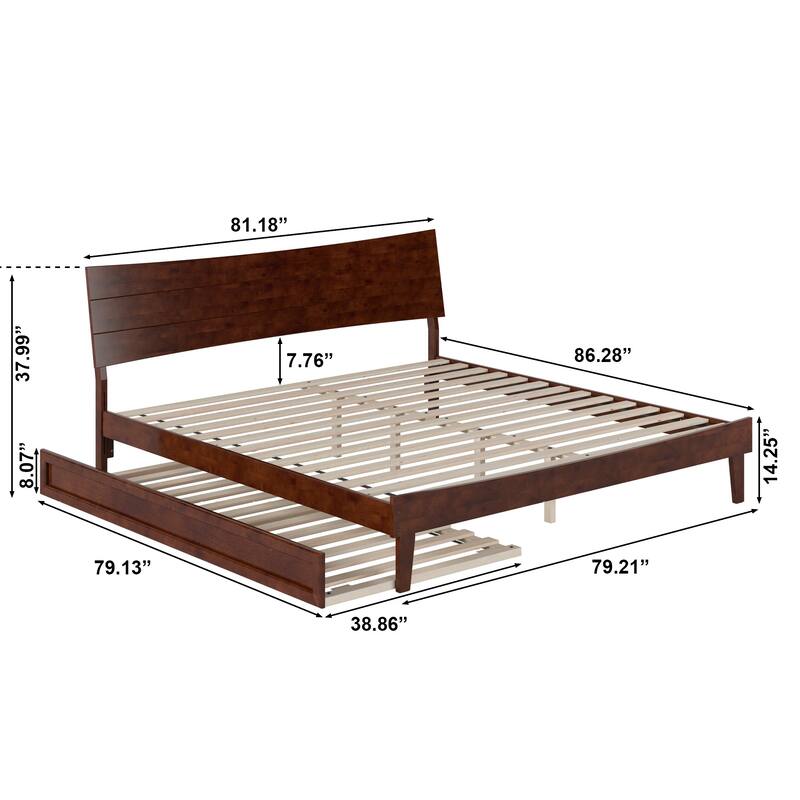 Phoenix Wood Platform Bed with Trundle
