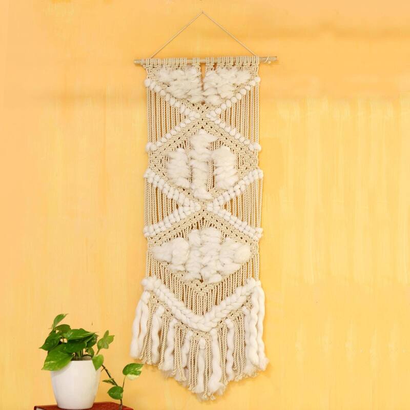 Novica Handmade Cascading Delight Macrame Cotton Wall Hanging Bed