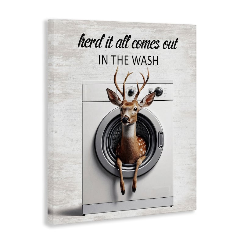 Stupell Herd It Comes Out In Wash Canvas Wall Art Design By Lettered and Lined
