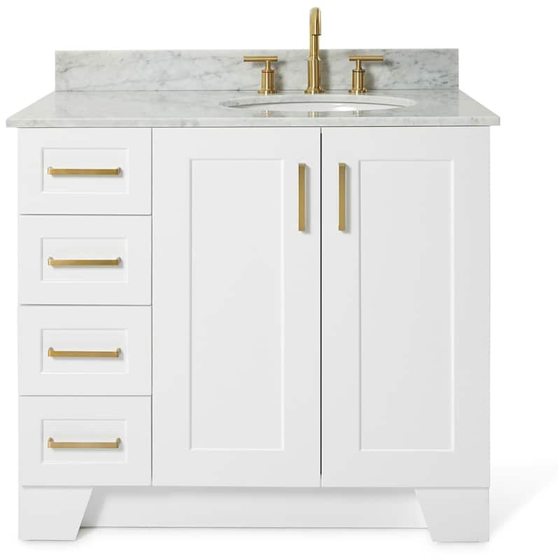 Ariel Q037SRCW2OVO Taylor 37" Free Standing Single Oval Basin Vanity - White