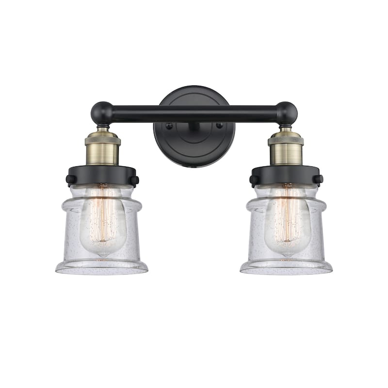 Innovations Lighting 616-2W-11-14 Canton Vanity Canton 2 Light 14" - Black Antique Brass / Seedy