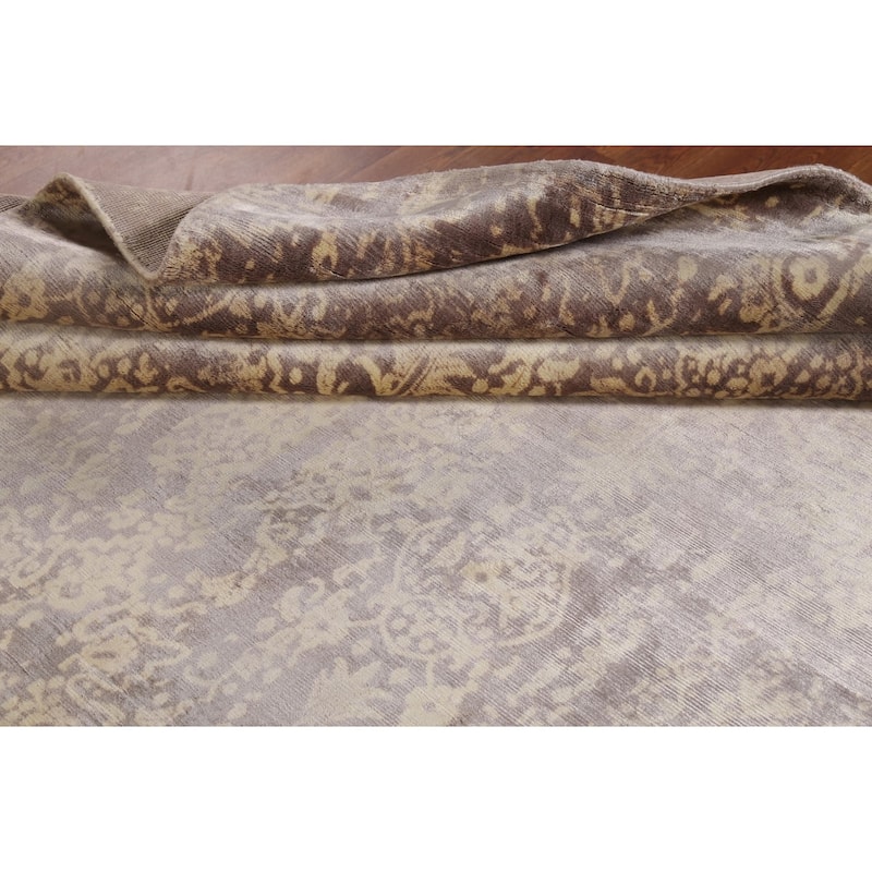 All-Over Design Abstract Indian Area Rug Handmade Wool Carpet - 8'3"x 11'5"