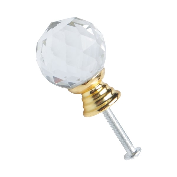 25mm Dia Crystal Knobs Aluminum Alloy Base Round Shape Knob Drawer Pull Handle Cabinet Cupboard Wardrobe Dresser Decorative
