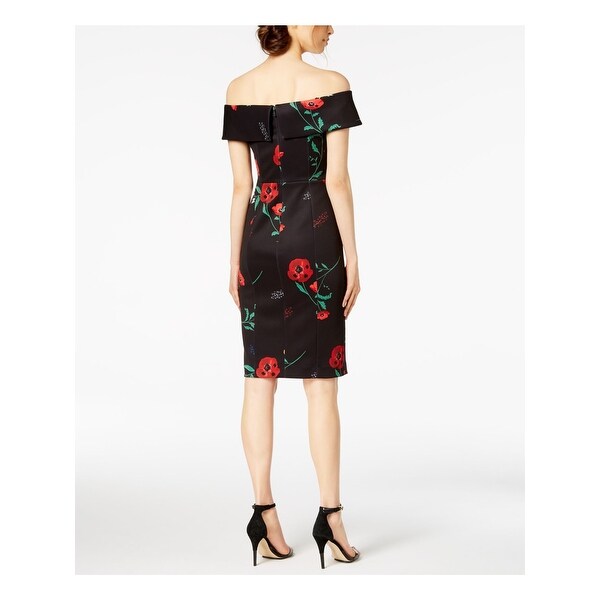 calvin klein floral off the shoulder dress