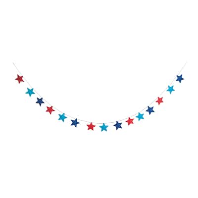 60" Patriotic Stars Garland Strand - 4th of July & Memorial Day Decor
