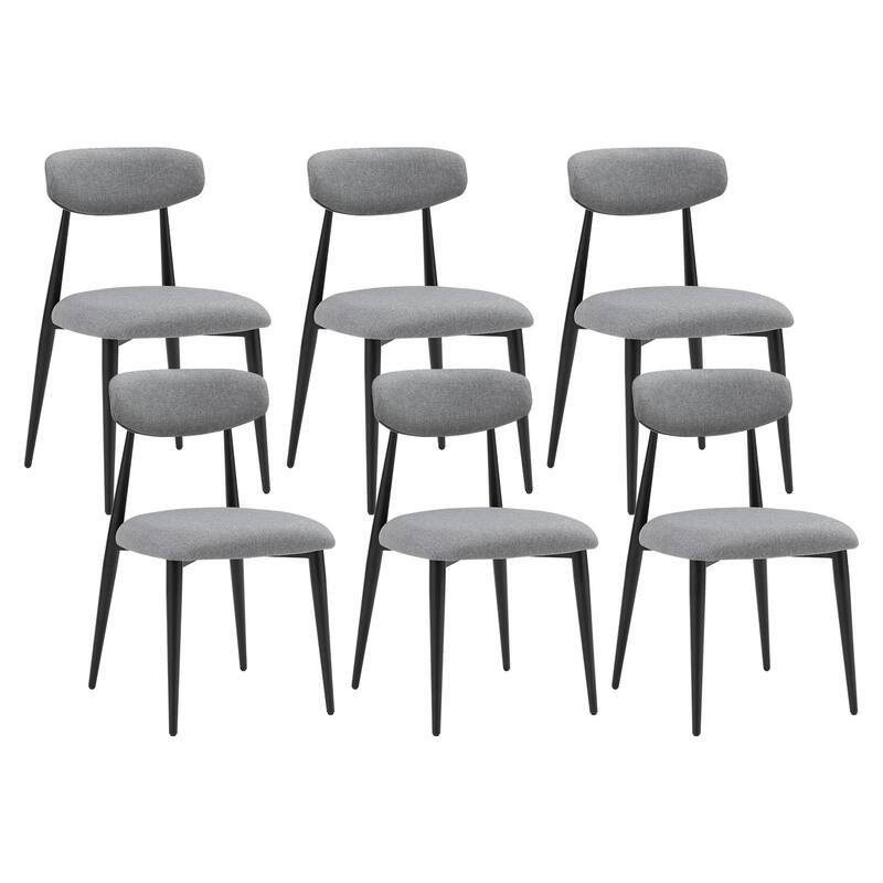 Modern Curved 6 Piece Kitchen Dining Chair Set with Metal Legs, Thick Cushions, Backrest for Dining Room Kitchen Living Room