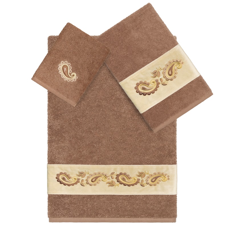 Authentic Hotel and Spa Turkish Cotton Mackenzie 3PC Towel Set - Latte
