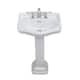 Fine Fixtures, Roosevelt White Pedestal Sink - Vitreous China Ceramic Material