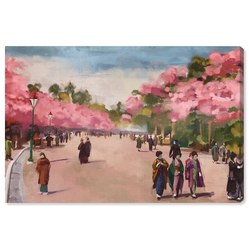 Wynwood Studio Canvas Floral and Botanical Hand Painted View Pink and Global Wall Art Canvas Print