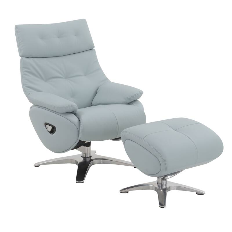 Fabric Accent Chair with Ottoman,PU Swivel Chair
