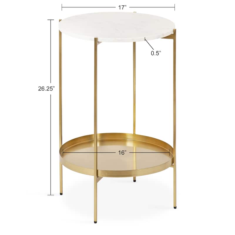 Kate and Laurel Lavish Marble Side Table