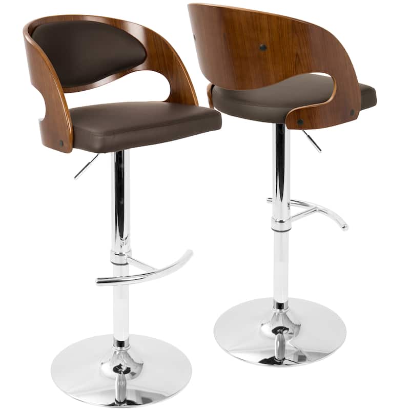 Carson Carrington Visby Adjustable Bar Stool with Rounded T Footrest (Set of 2)