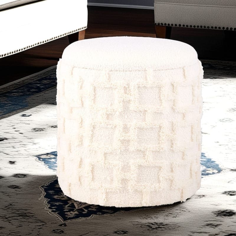 Handwoven Fabric Storage Ottoman