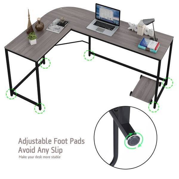 Shop Large L Shaped Desk 66 Wood Modern Corner Computer Desk