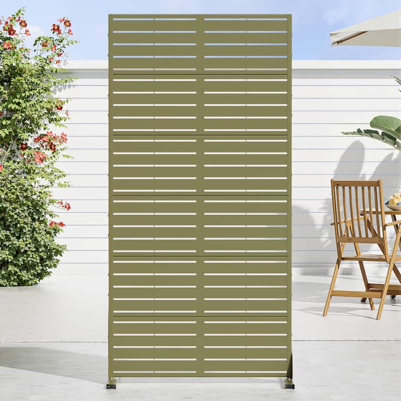 Dovelina 6ft.Outdoor Freestanding Metal Privacy Screen Decorative Garden Fence