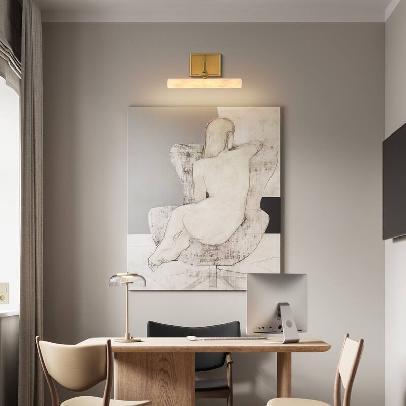 KAYLA 12/20-inch Marble Cylinder Vanity Light-Copper