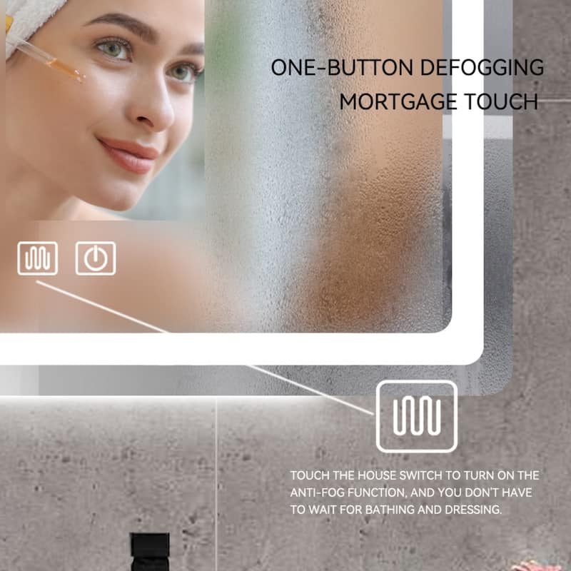 Rectangular Round Corner Bathroom Vanity Mirror