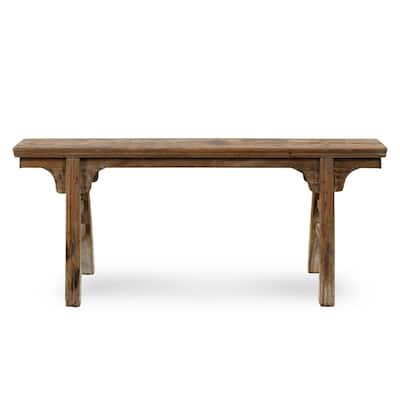 Artissance Vintage Noodle Bench with Front Panel, Weathered Natural Wood Finish (Size & Finish Vary) - 57"W x 6.2"L x 22"H