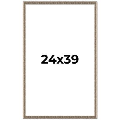 24x39 Frame Silver Versailles Ornate Solid Wood Picture Frame | 1 Inch