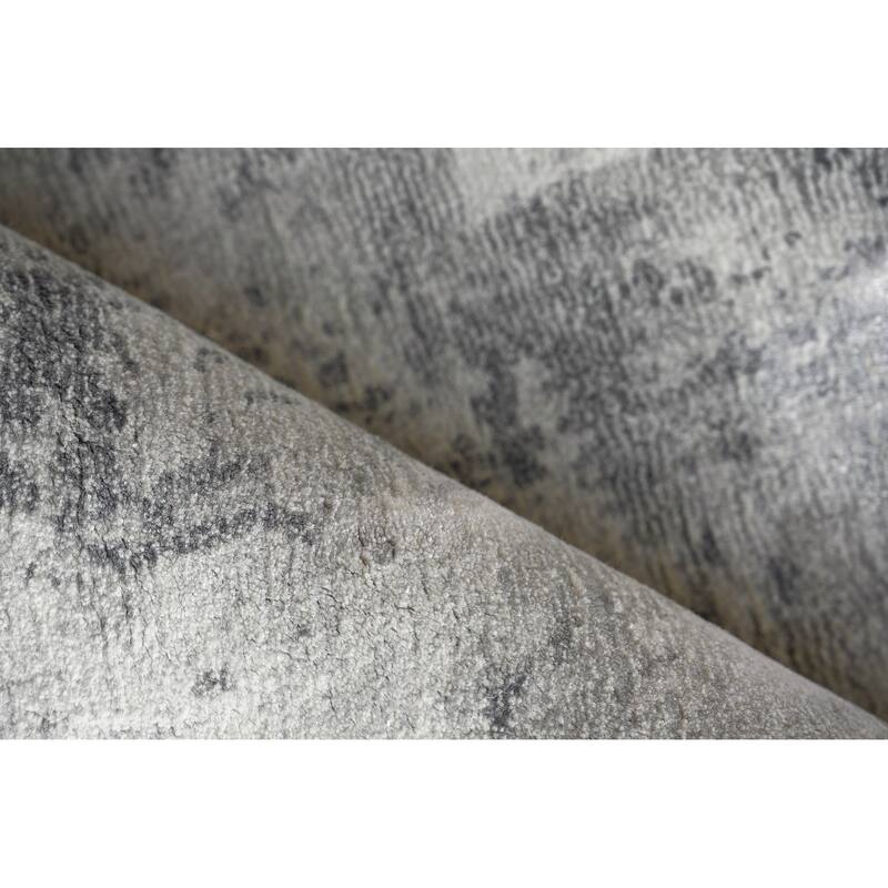 Papyrus Gray Wool/Bamboo Silk handloomed Area Rug