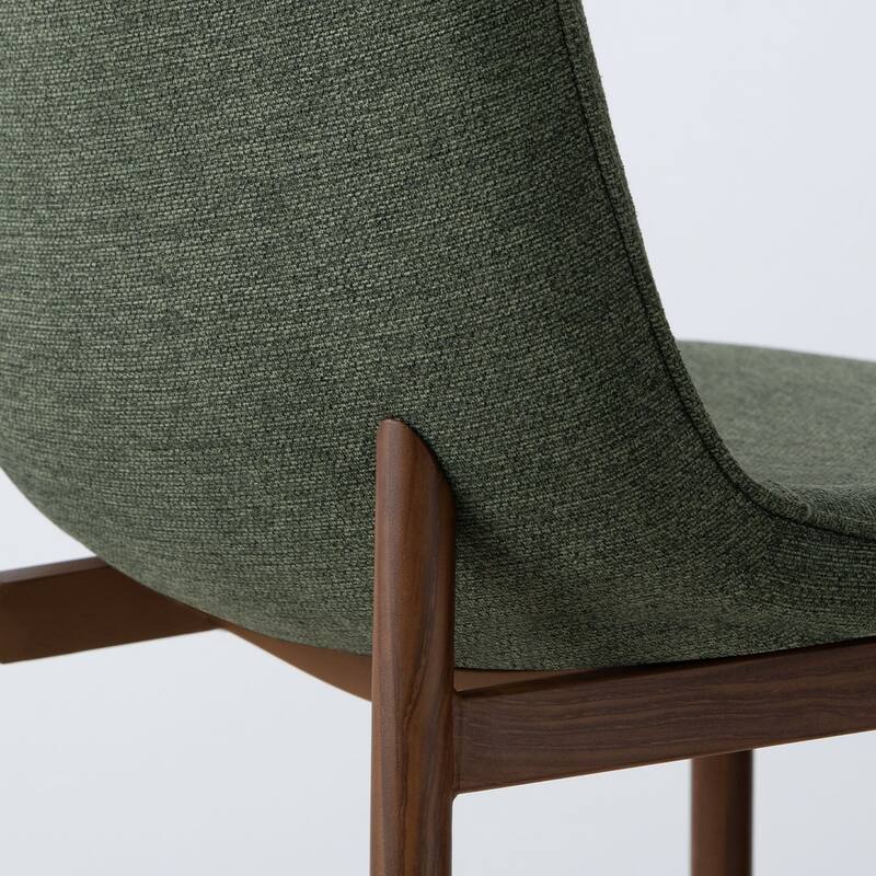 26" Seat Height Upholstered Counter Height Bar Stools with Walnut Metal Leg (Set of 3)