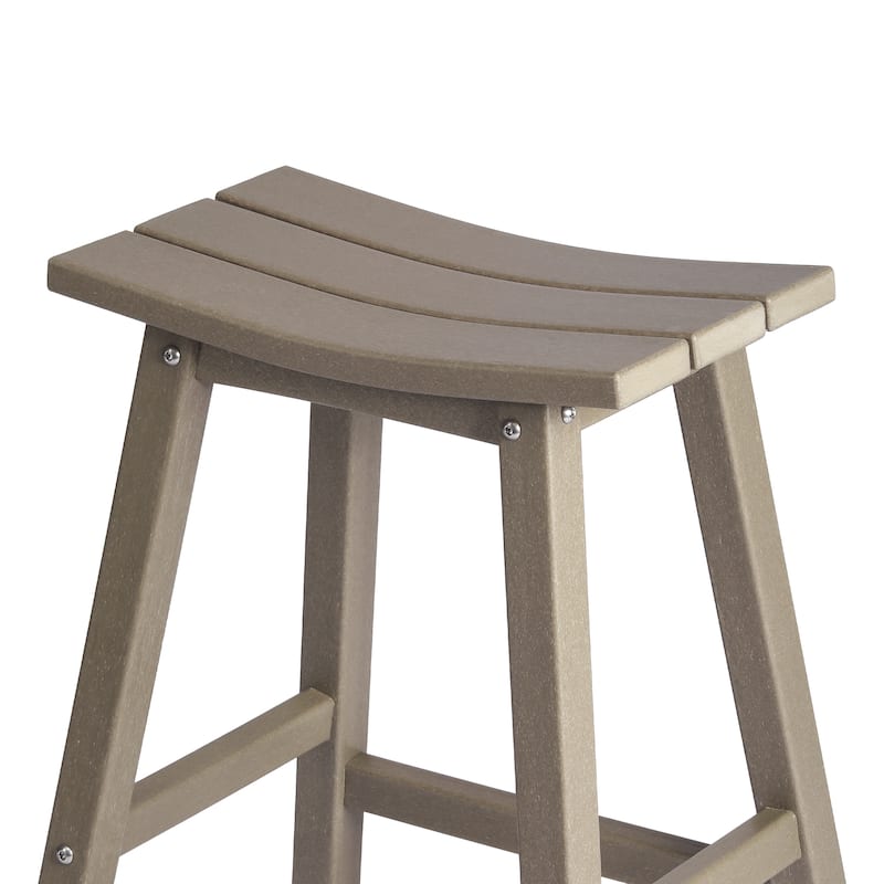 Laguna Hdpe All Weather Outdoor Patio 24" Saddle Seat Counter Stool (Set Of 2)