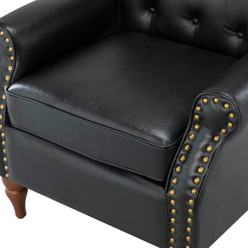 Mycenae Upholstered Accent Armchair with Nailhead Trim Set of 2
