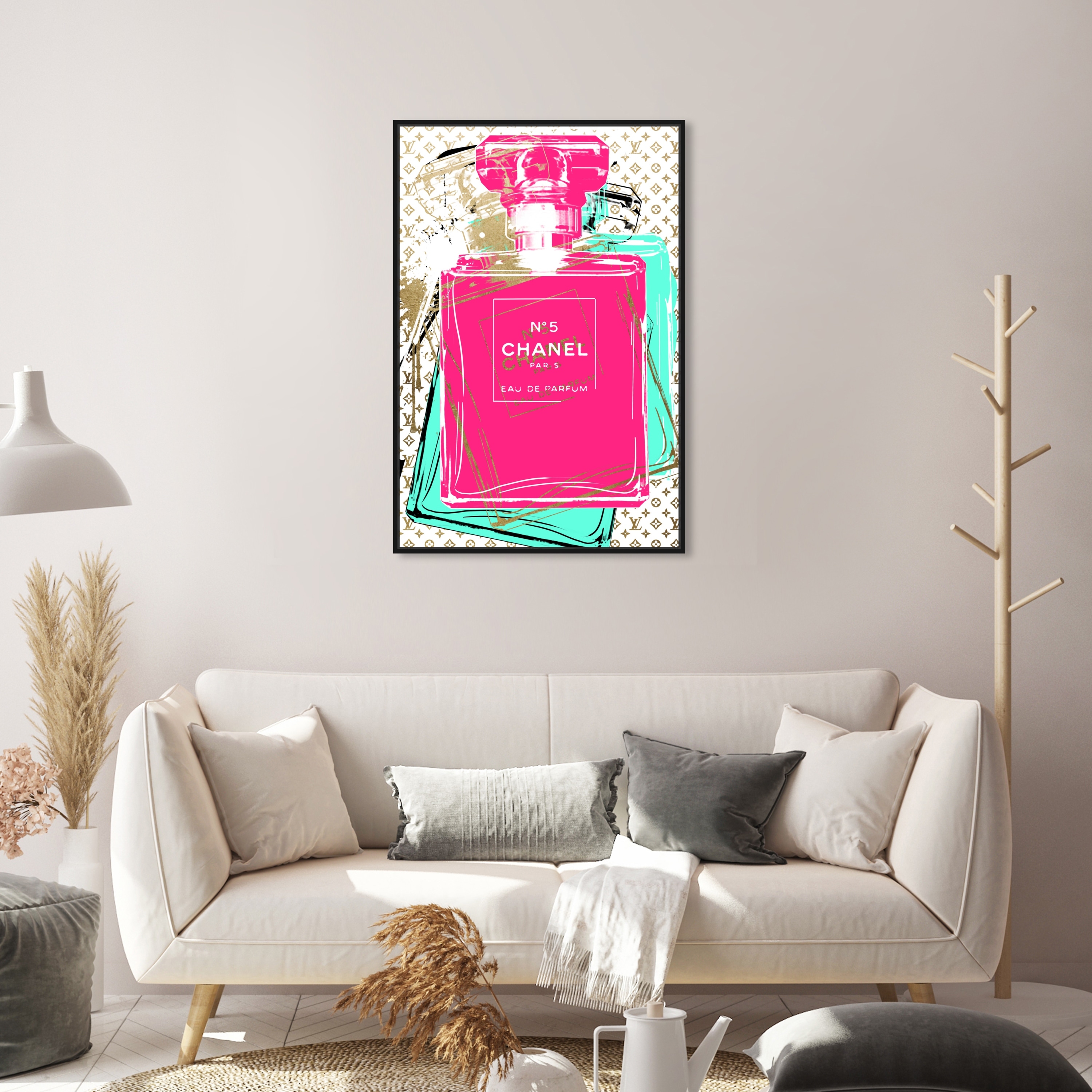 red coco chanel wall art