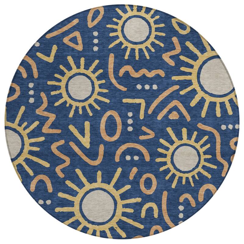 Machine Washable Indoor/ Outdoor Modern Sol Chantille Rug