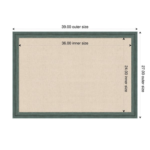 dimension image slide 37 of 91, Amanti Art Framed Fabric Pinboard Natural Linen Printed Bulletin Board