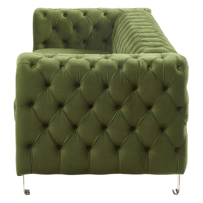 Velvet Loveseat Sofa for Small Spaces, Modern Love Seats w/ Golden Legs 83.7 Inches Upholstered Sofa Couch for Living Room