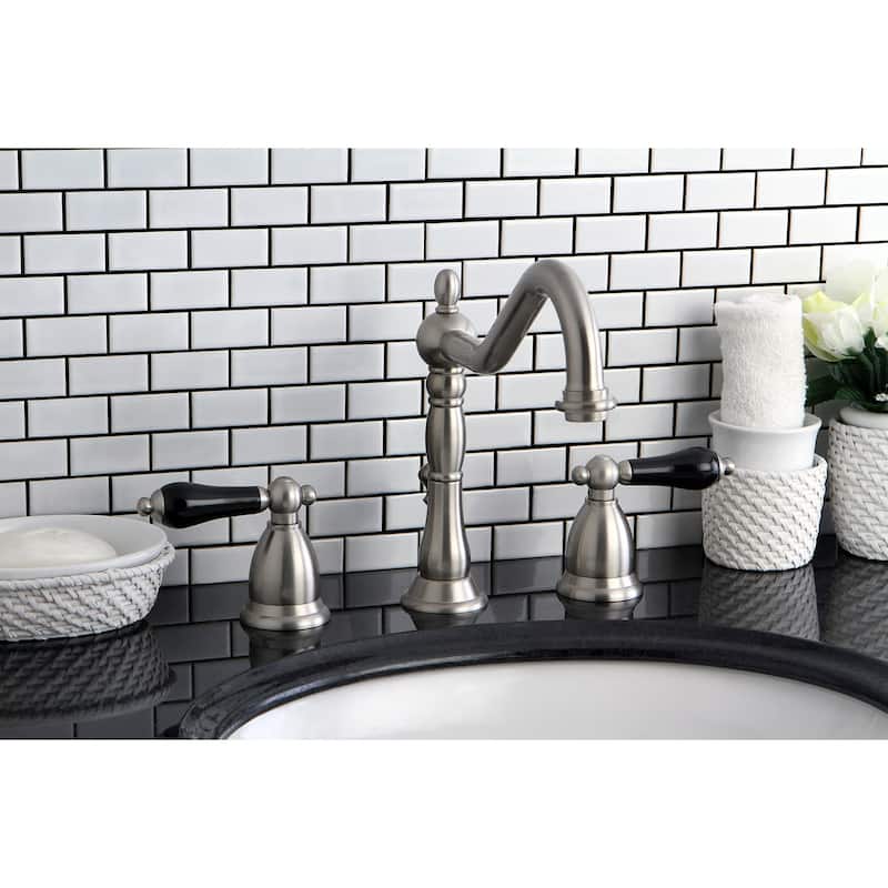 Kingston Brass Heritage Onyx Widespread Double Handle Bathroom Faucet