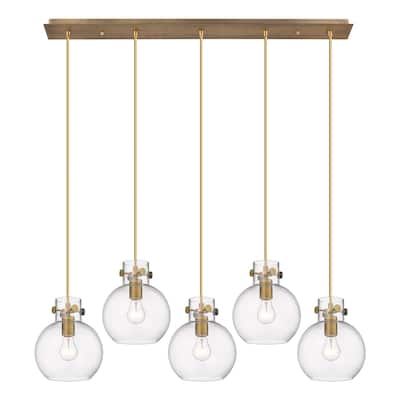 Innovations Lighting Newton Sphere - 5 Light 8" Cord Hung Linear Pendant