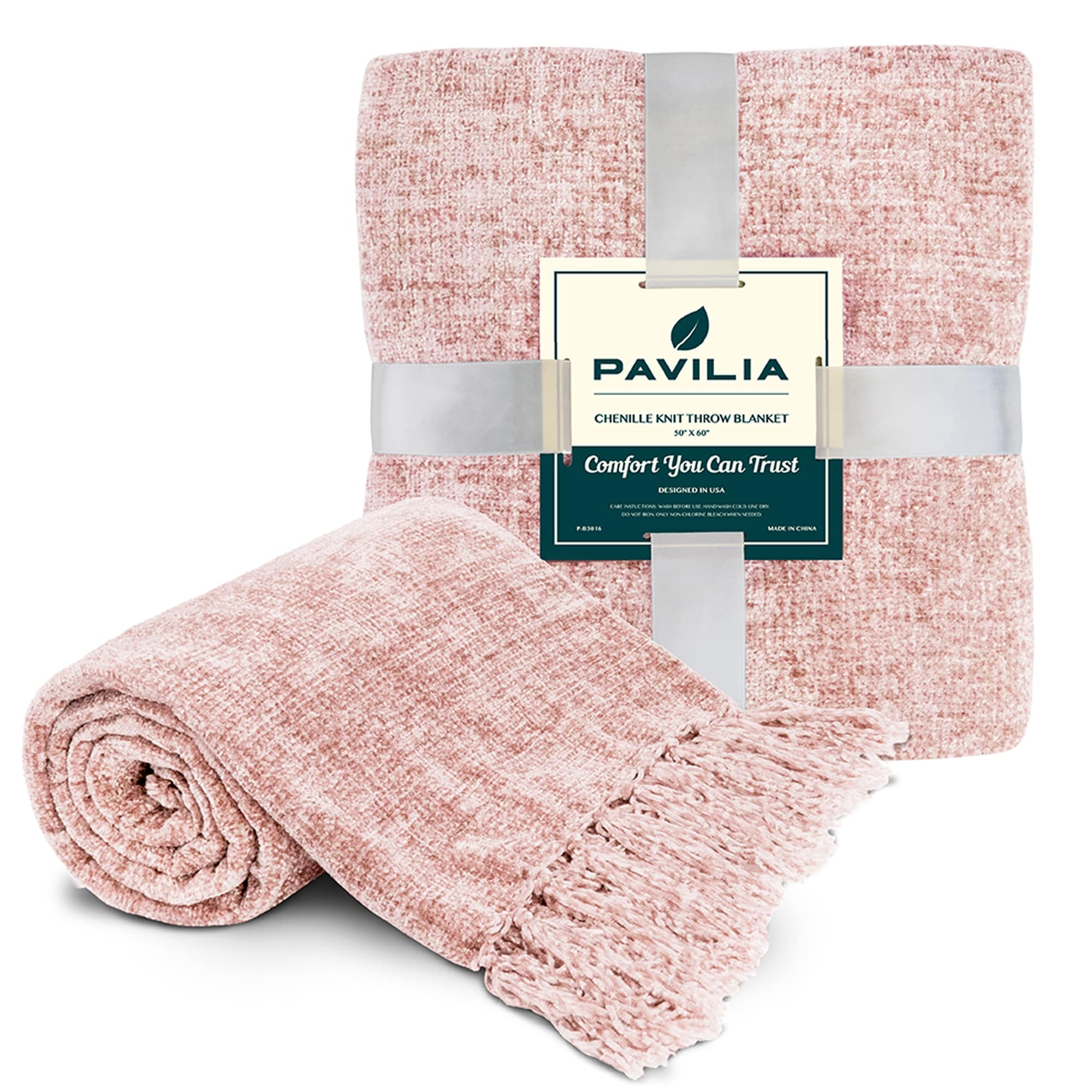 Pink discount knitted throw